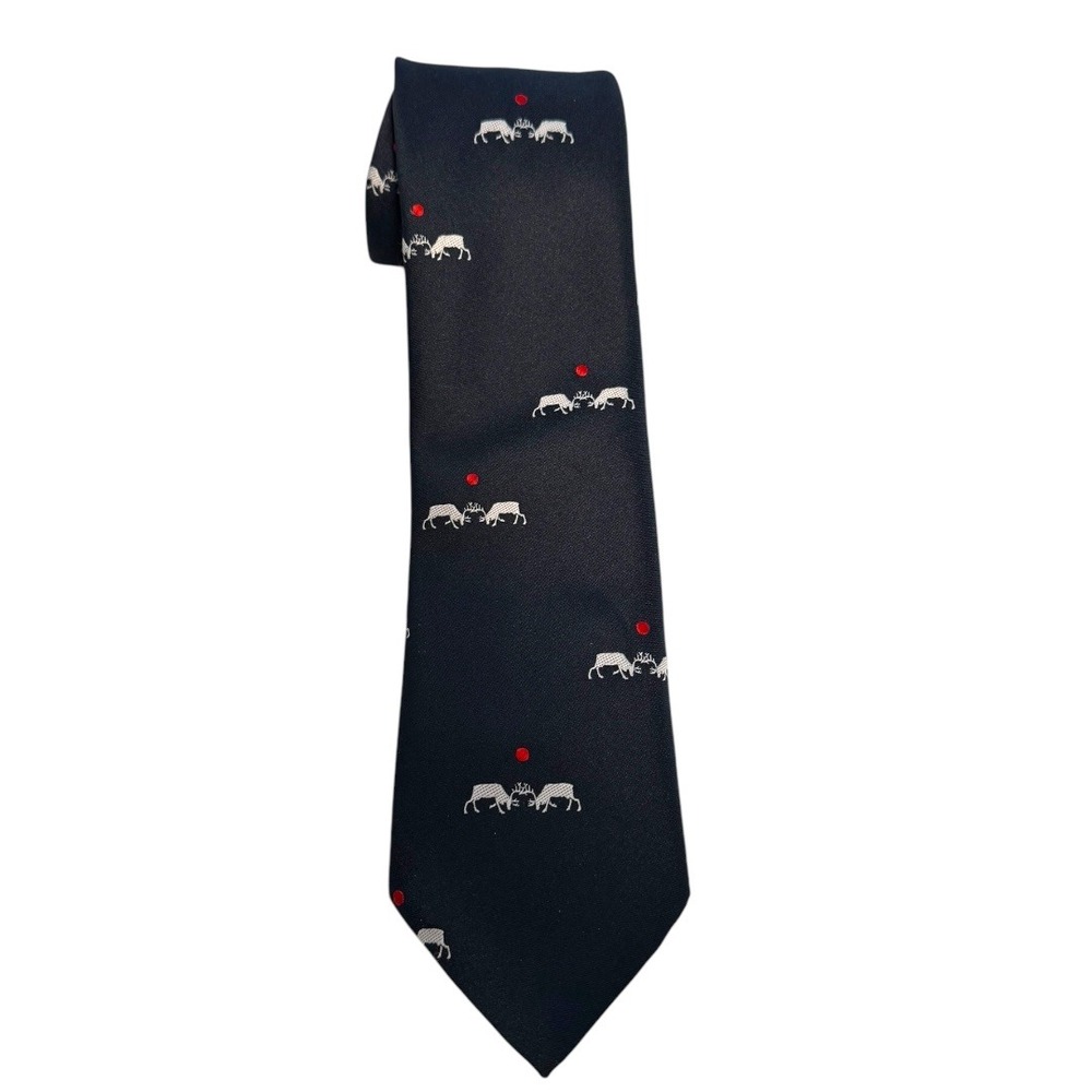 Club Crawatte‎ Luxus Novelty Necktie Reindeer Fighting Print Polyester Tie B14Q